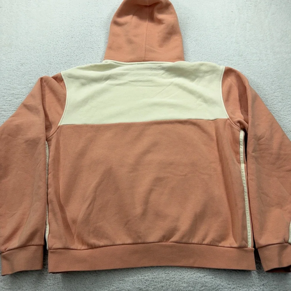 Adidas Colorblock Trefoil Logo Hoodie Sweatshirt Pullover‎ Peach Cream Men's L